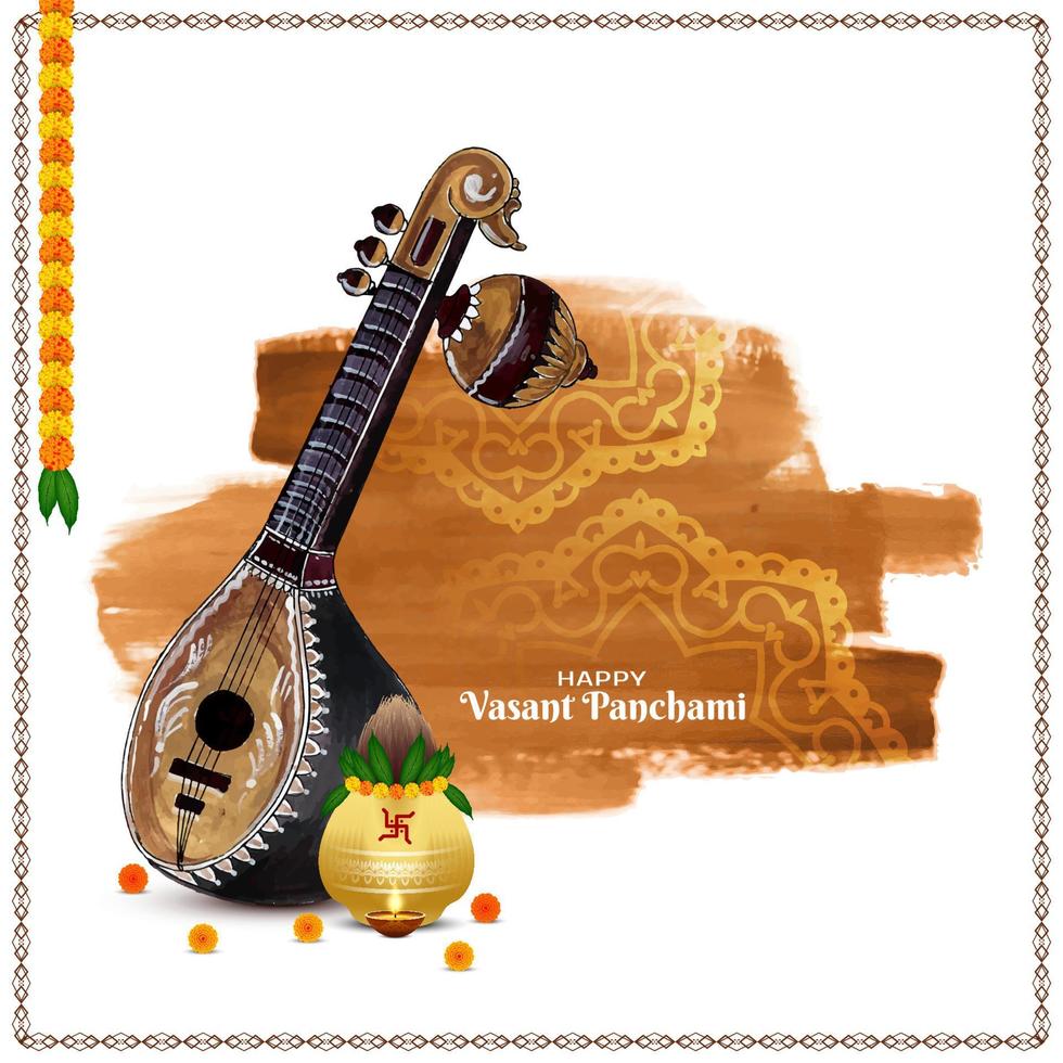 fondo de celebración del festival espiritual feliz vasant panchami vector