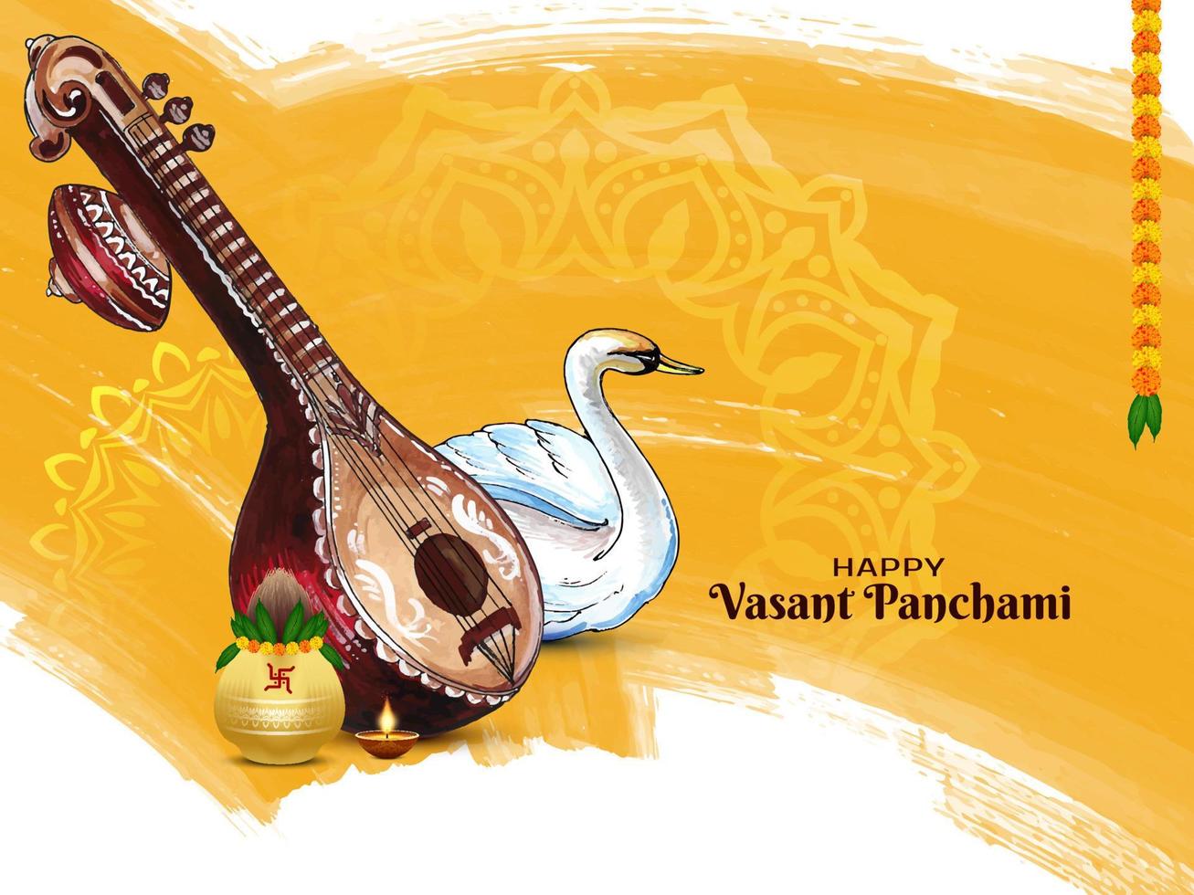 Illustration of Vasant Panchami festival background design vector