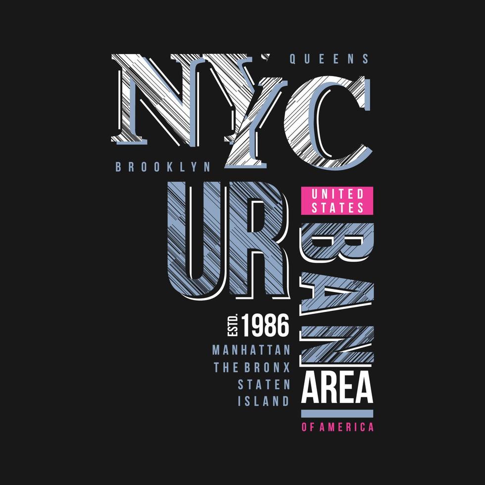 vector de camiseta gráfica abstracta de área urbana de nyc