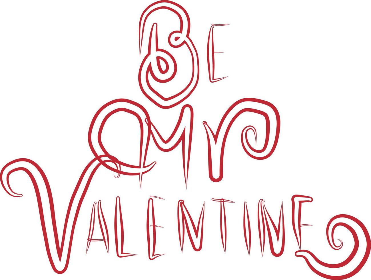 letras para el día de san valentín. vector