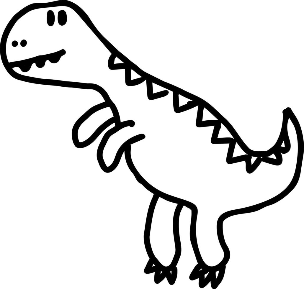 Dinosaur line drawing. vector