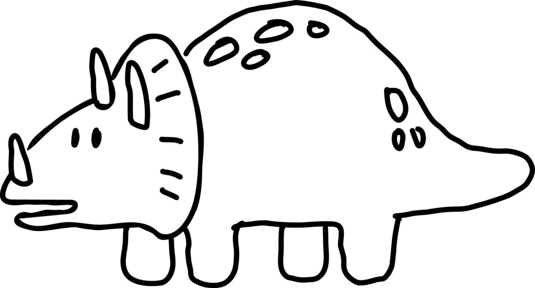 Dinosaur line drawing. vector
