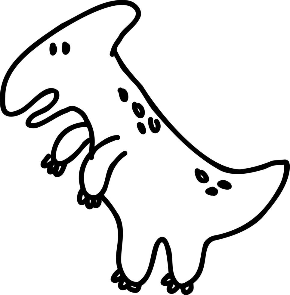 Dinosaur line drawing. vector