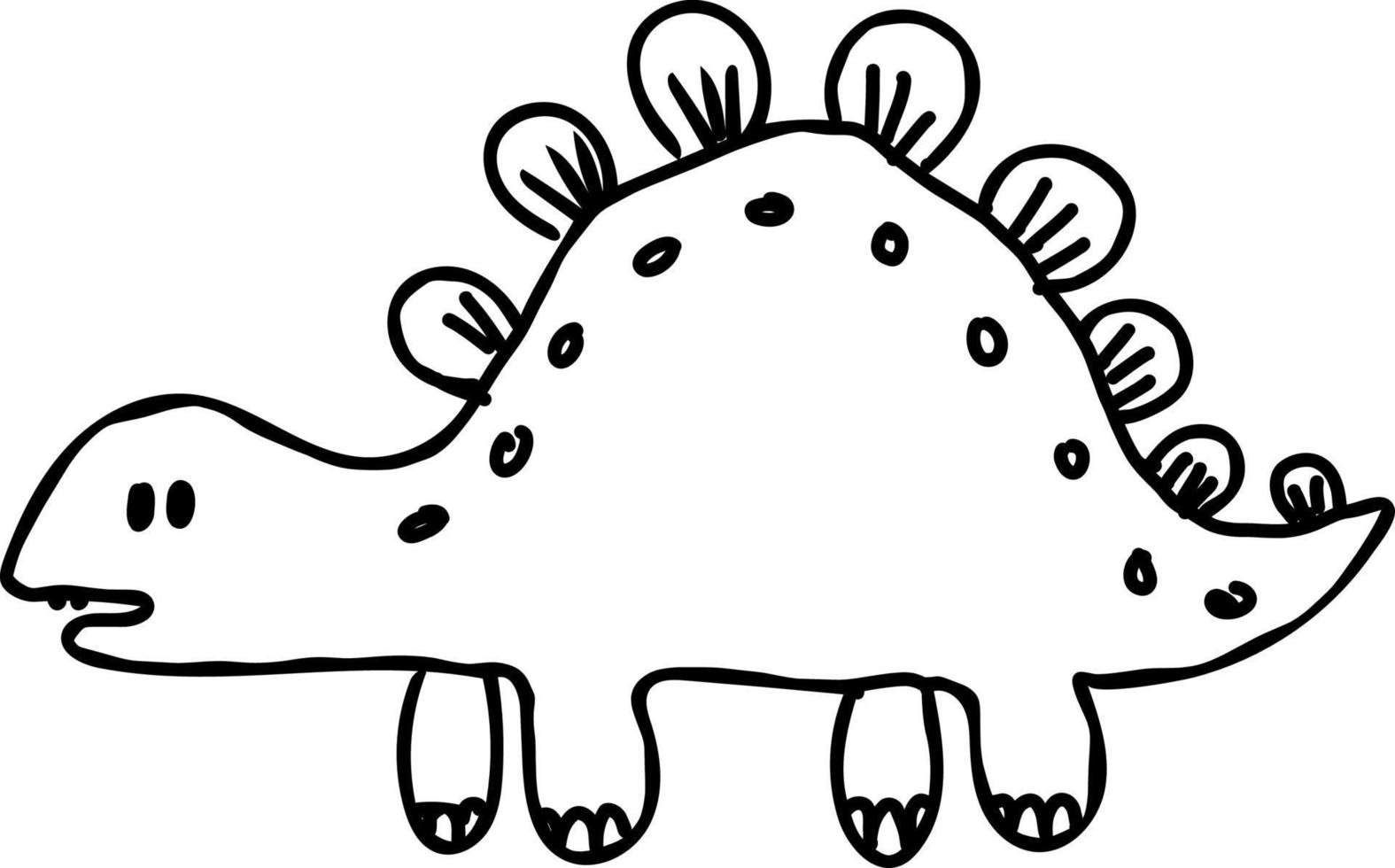 Dinosaur line drawing. vector