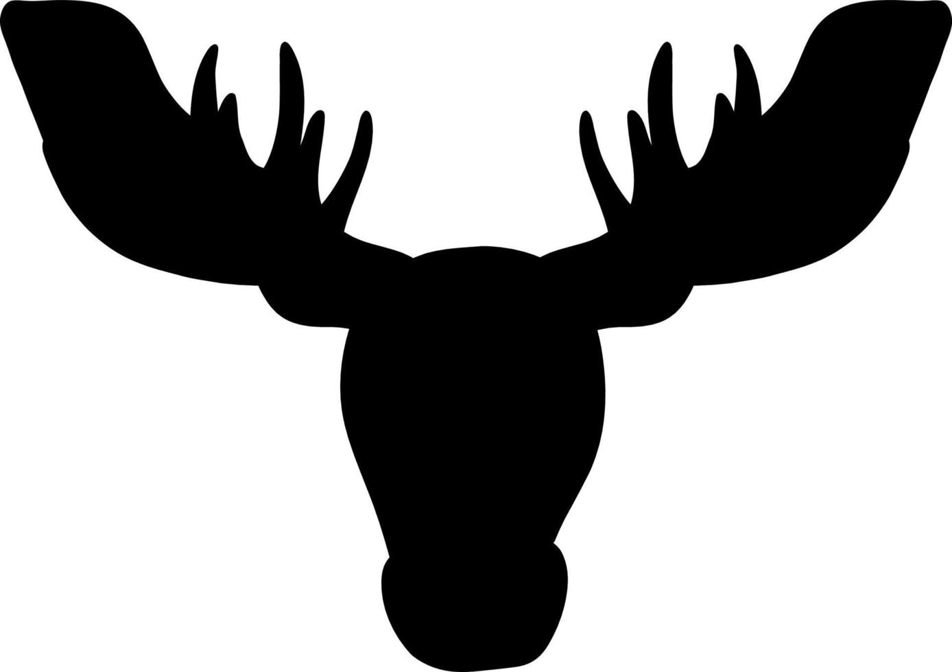 ciervo cabeza silueta animal naturaleza. vector