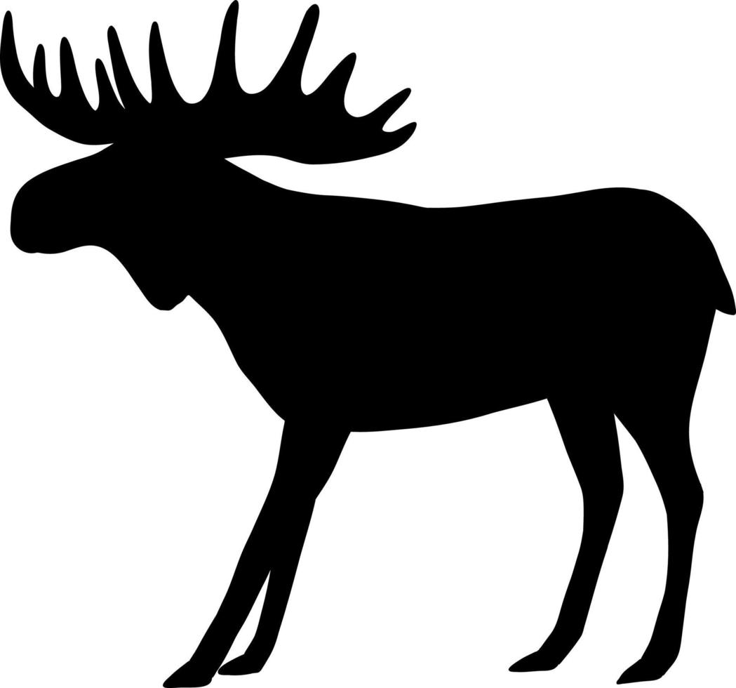 Deer silhouette animal nature. vector