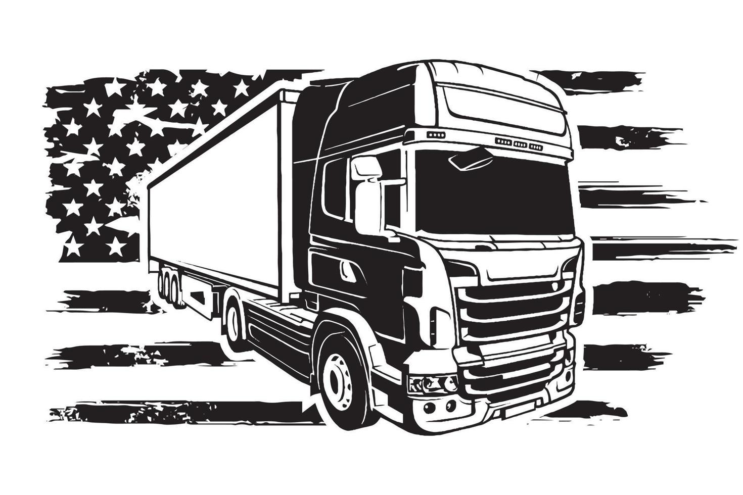 Patriotism Day Flag Truck Design vector