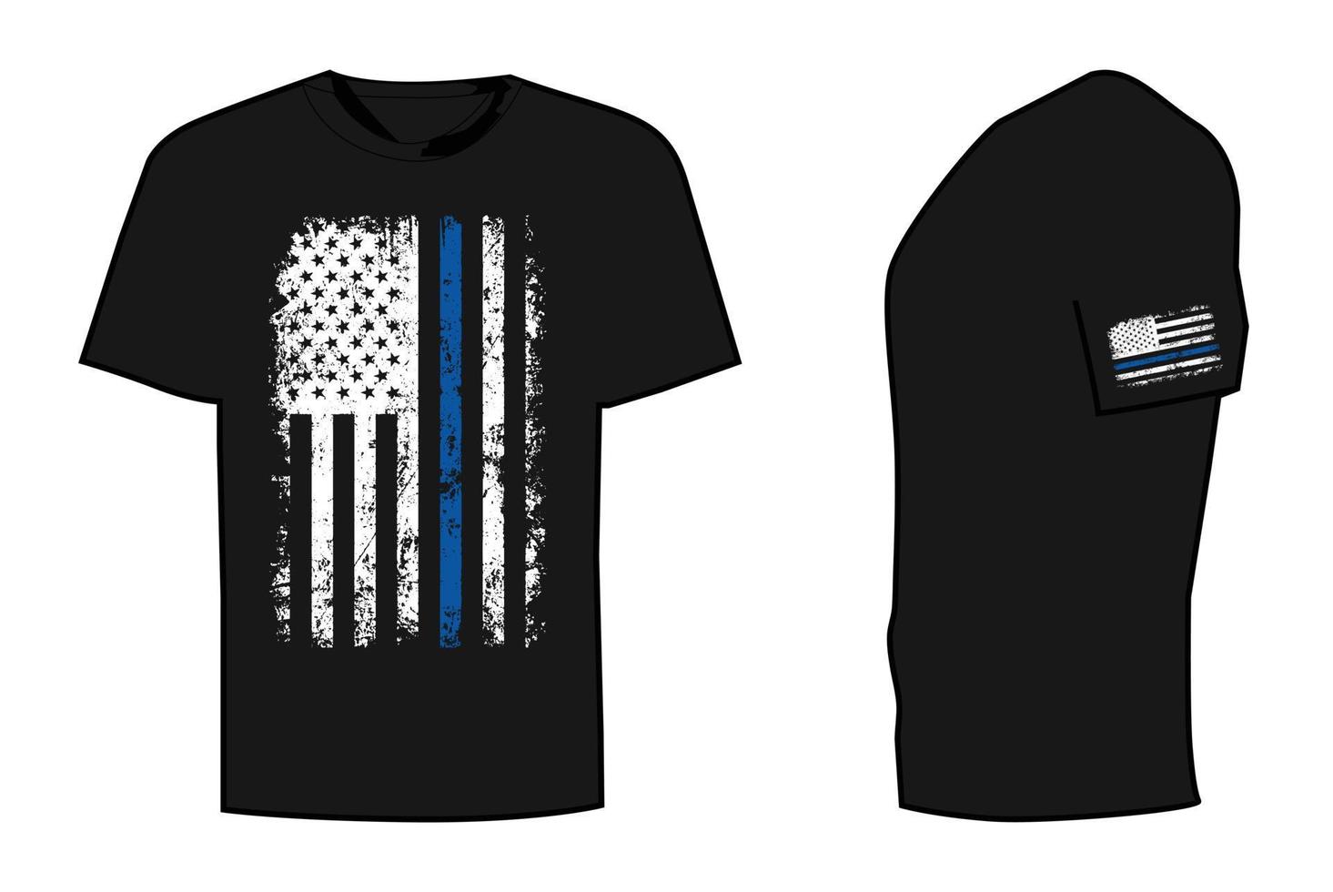 Thin Blue Line T Shirt Design vector