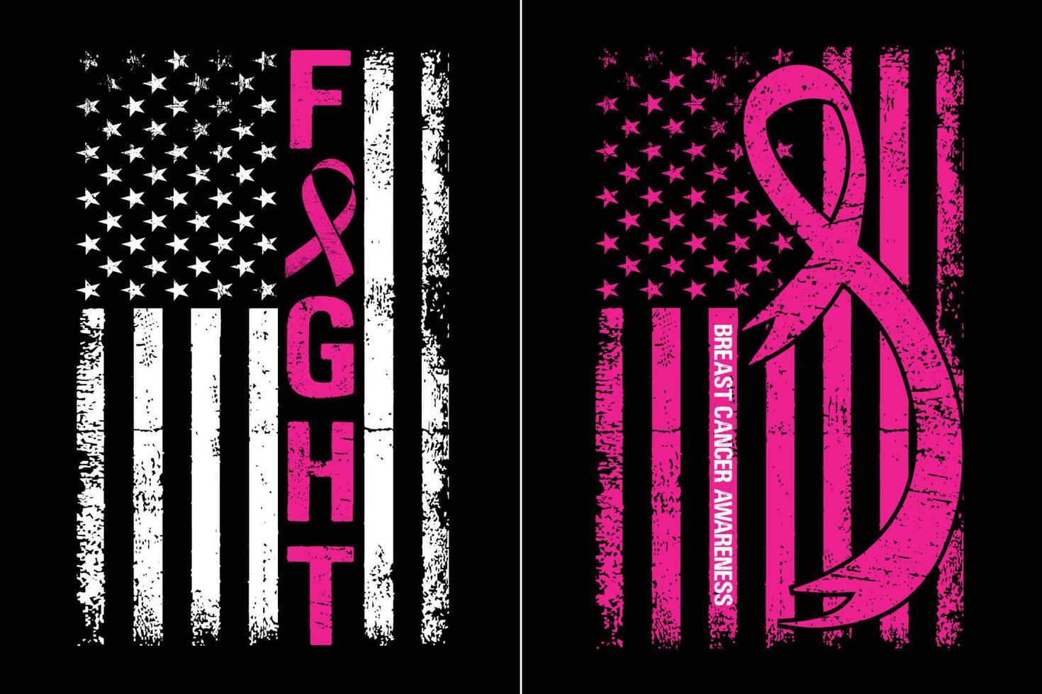 Breast Cancer Awareness Flag Design vector