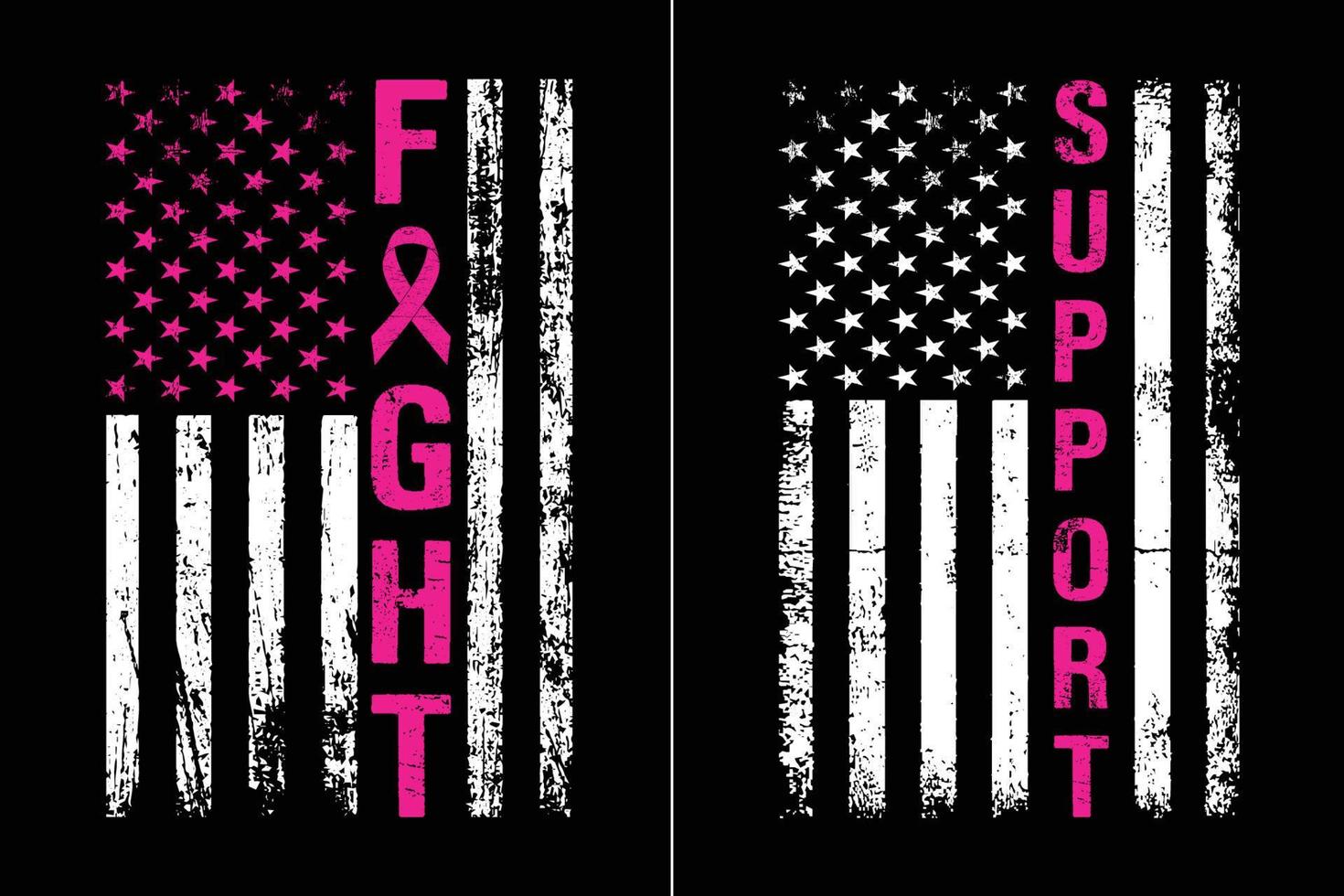 Distressed Flag Breast Cancer Awareness Design vector