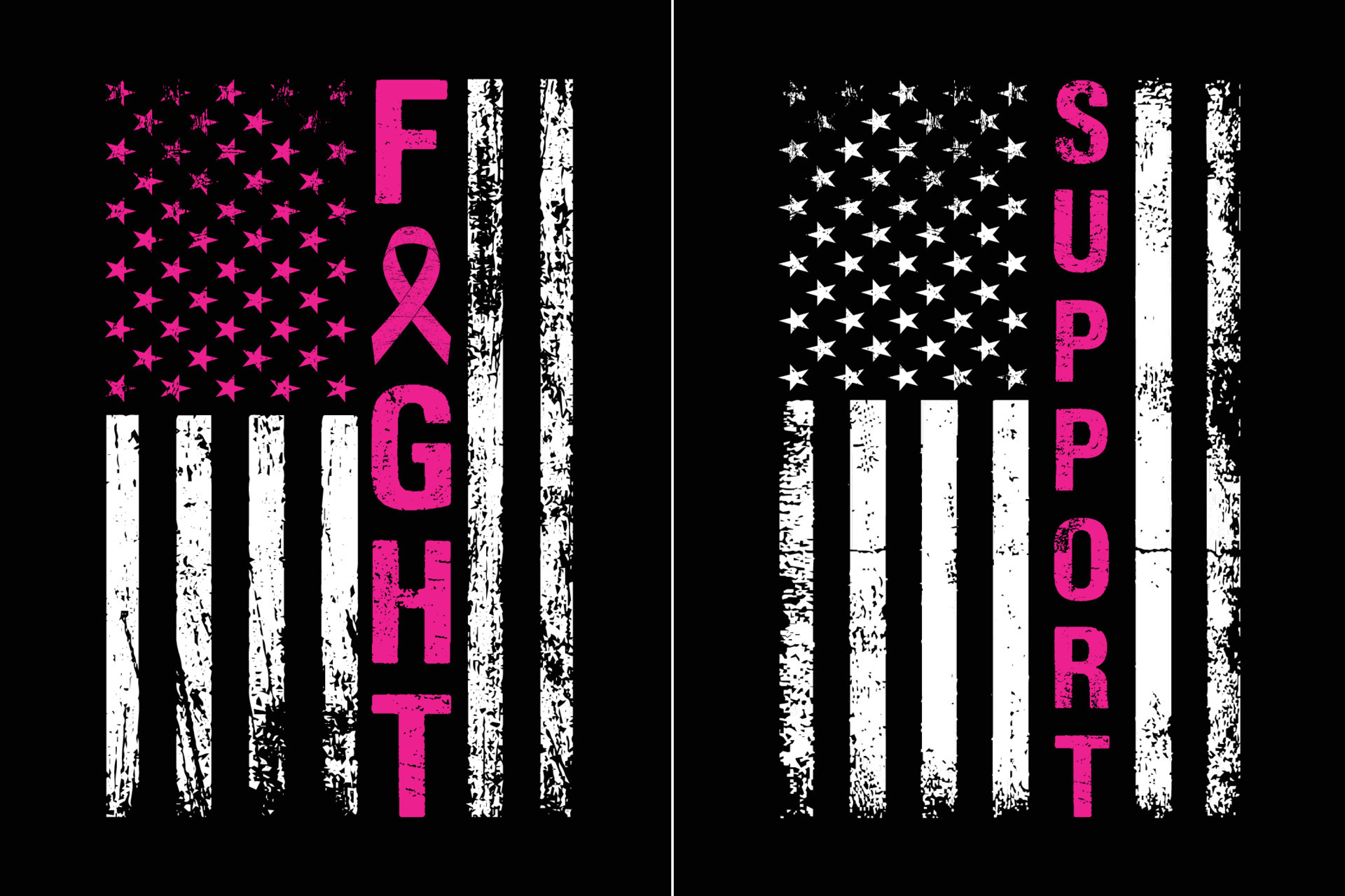 Distressed Flag Breast Cancer Awareness Design 17182377 Vector Art at