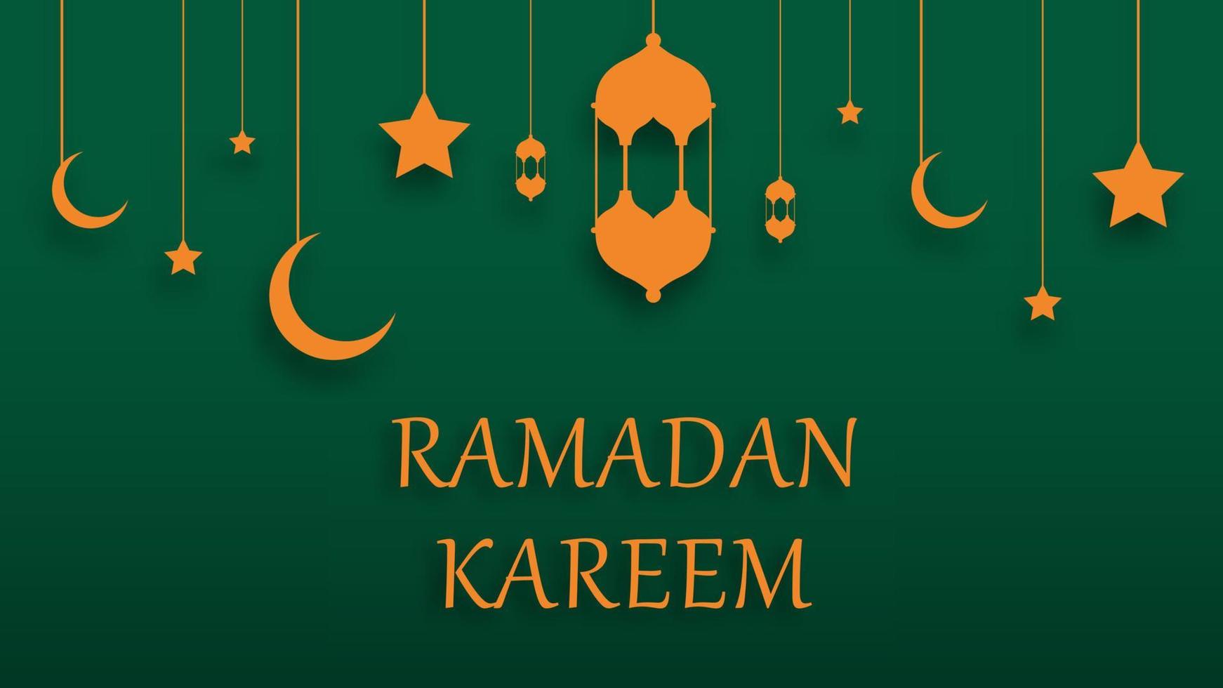 Ramadan Kareem for greeting card background with lantern, star, moon or Islamic ornament. Vector illustration. EPS 10.