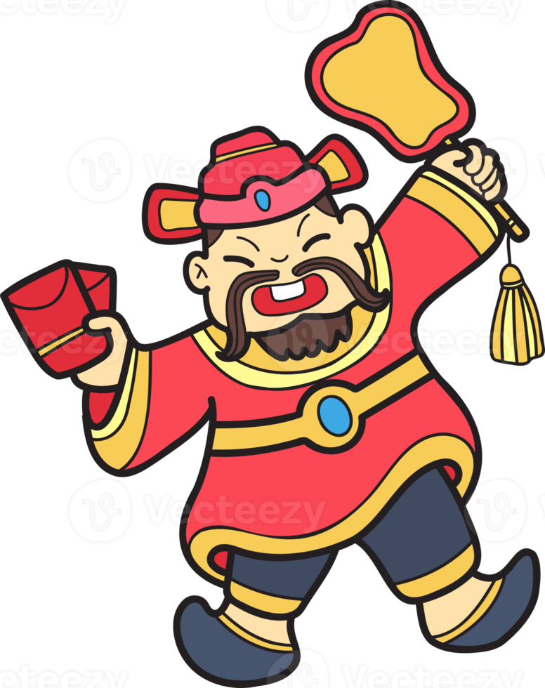 Hand Drawn Chinese Wealth God illustration png