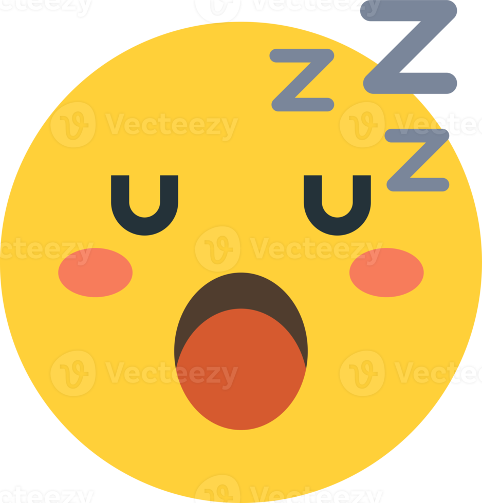 sömnig ansikte emoji illustration i minimal stil png