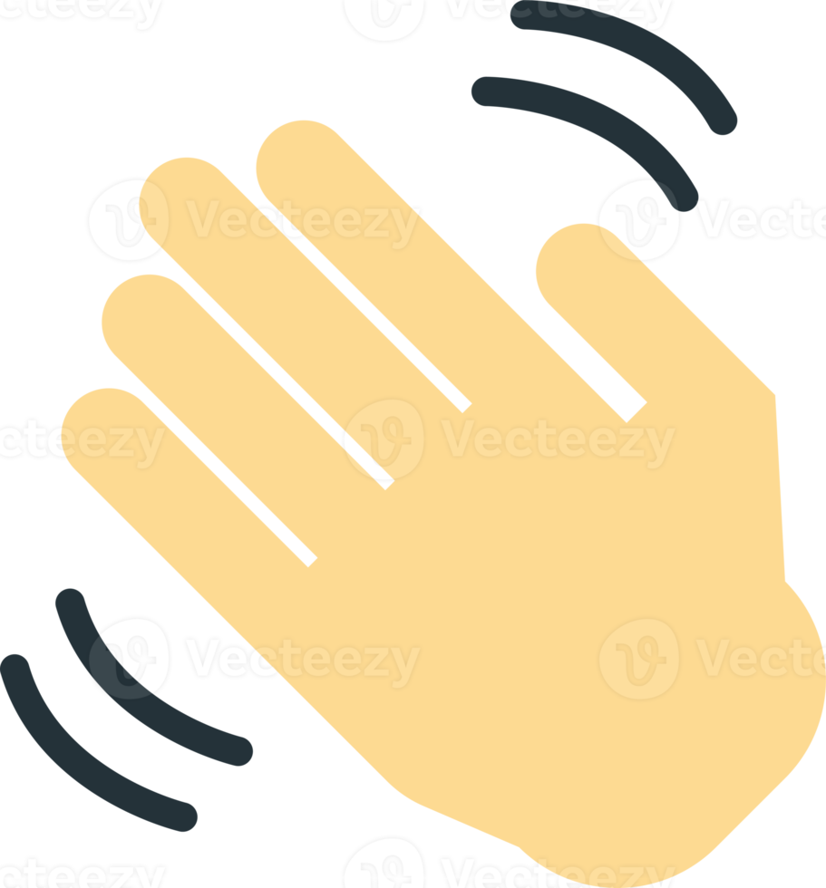 waving hand illustration in minimal style png