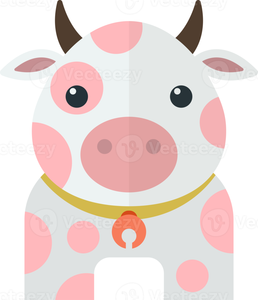 milk cow illustration in minimal style png