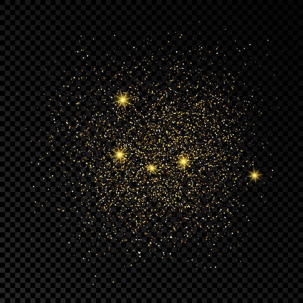 telón de fondo dorado brillante sobre un fondo transparente oscuro. fondo con efecto brillo dorado y espacio vacío para el texto. ilustración vectorial vector