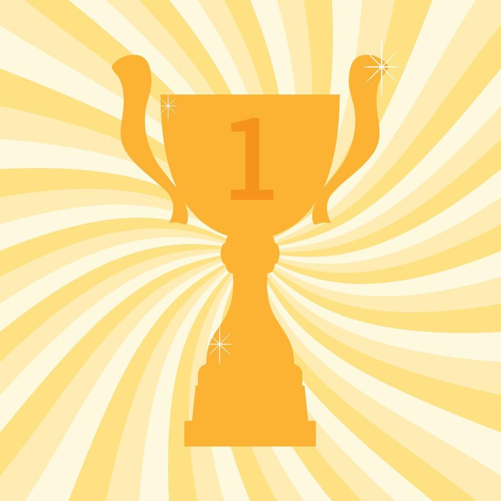 Championship winner trophy cup for first place. Vector illustration.