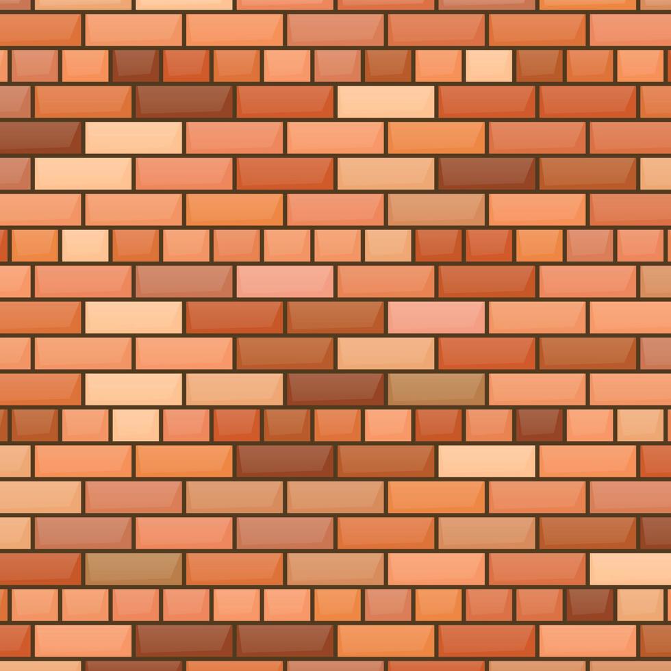 Red brick wall background. Vector illustration