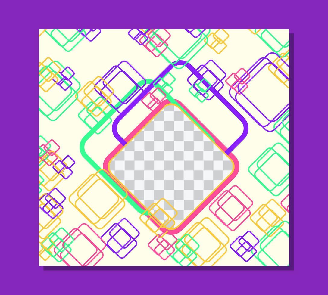 Abstract geometric background. Colorful rectangles with beautiful outlines for photos. vector