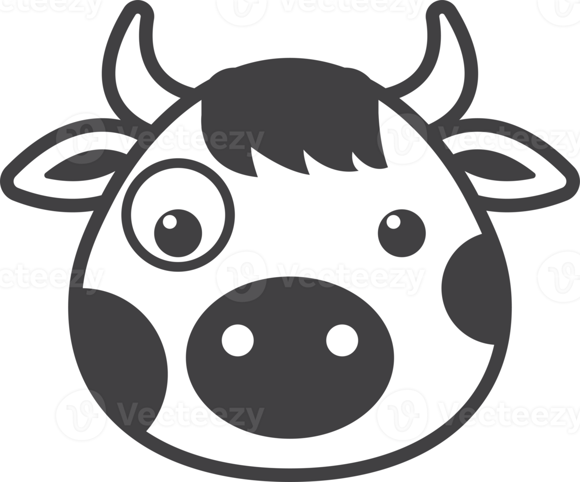 milk cow illustration in minimal style png