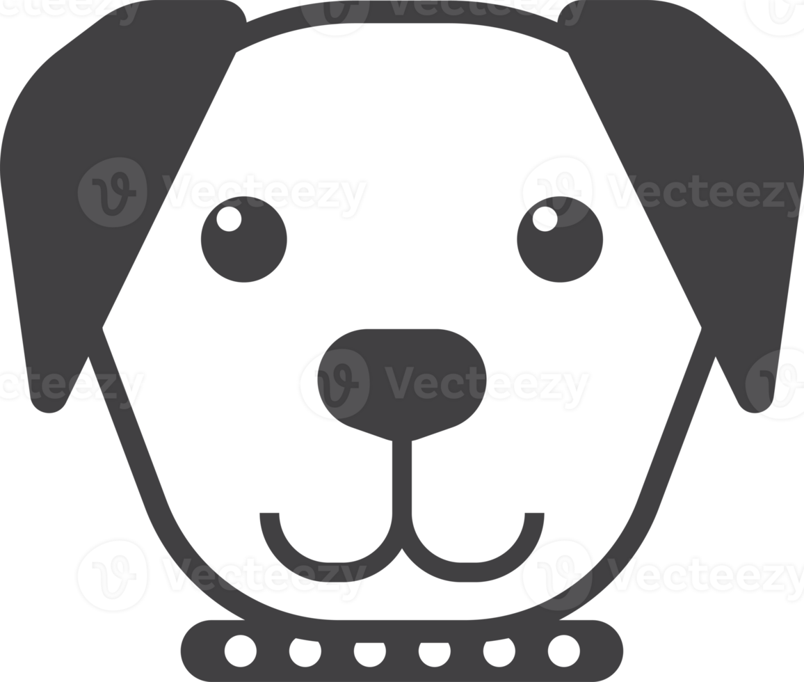 puppy with collar illustration in minimal style png