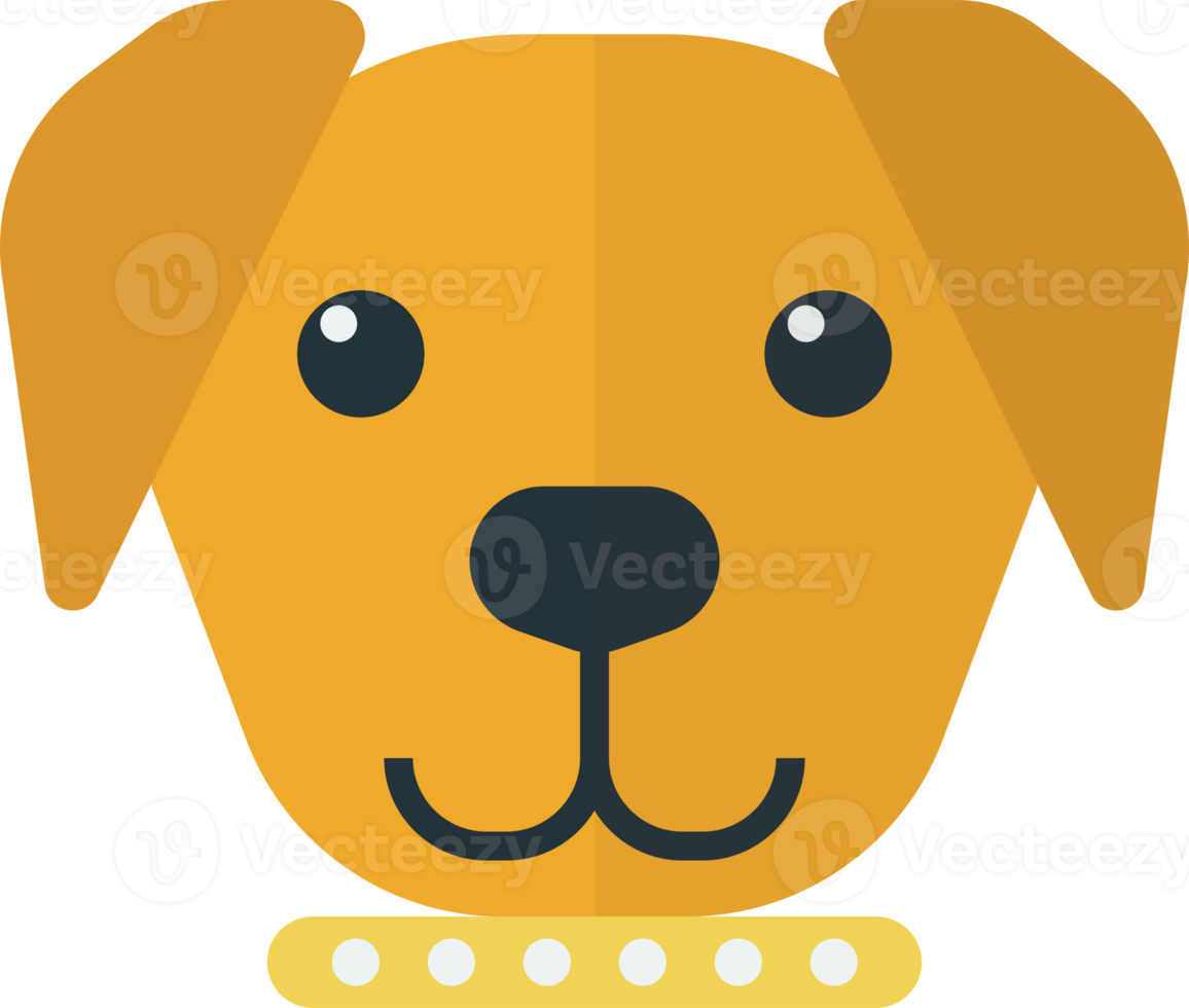 puppy with collar illustration in minimal style png