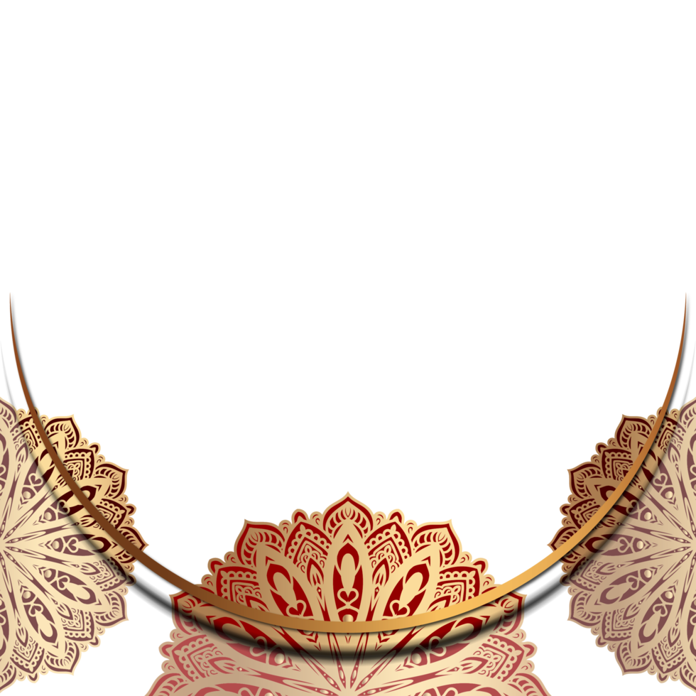 Ethnic Style Gold Mandala Border png