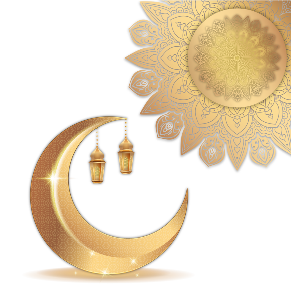 Islamic Decorative Ornament in Gold png