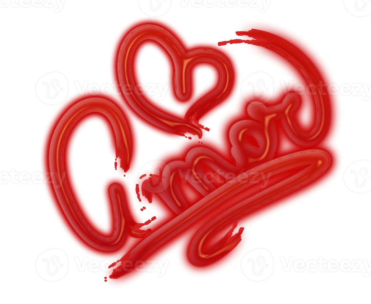 love valentine's day red 3d effect png