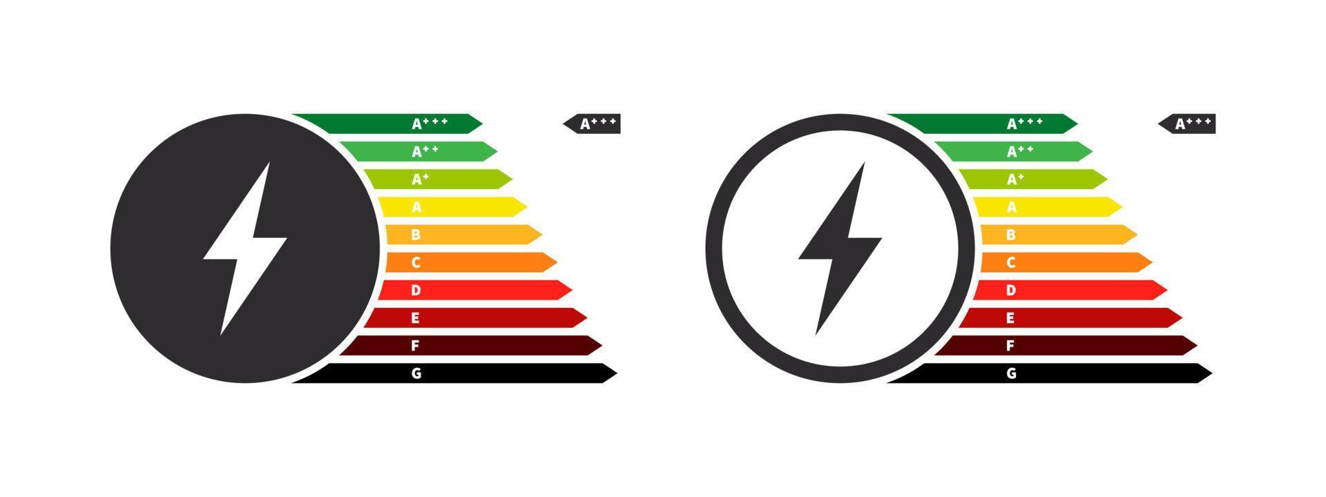 Energy efficiency arrows. Home appliances and energy efficiency. Energy Efficiency Rate. Vector illustration