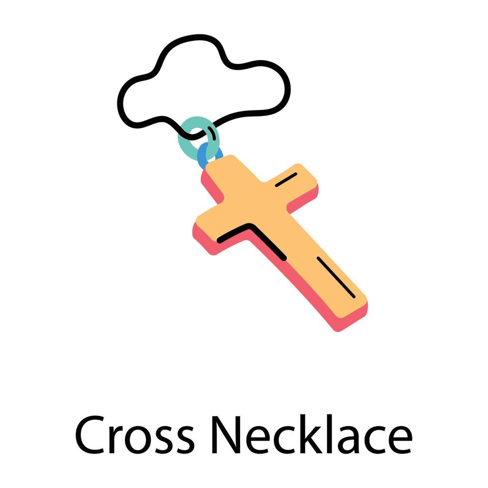 Trendy Cross Necklace vector