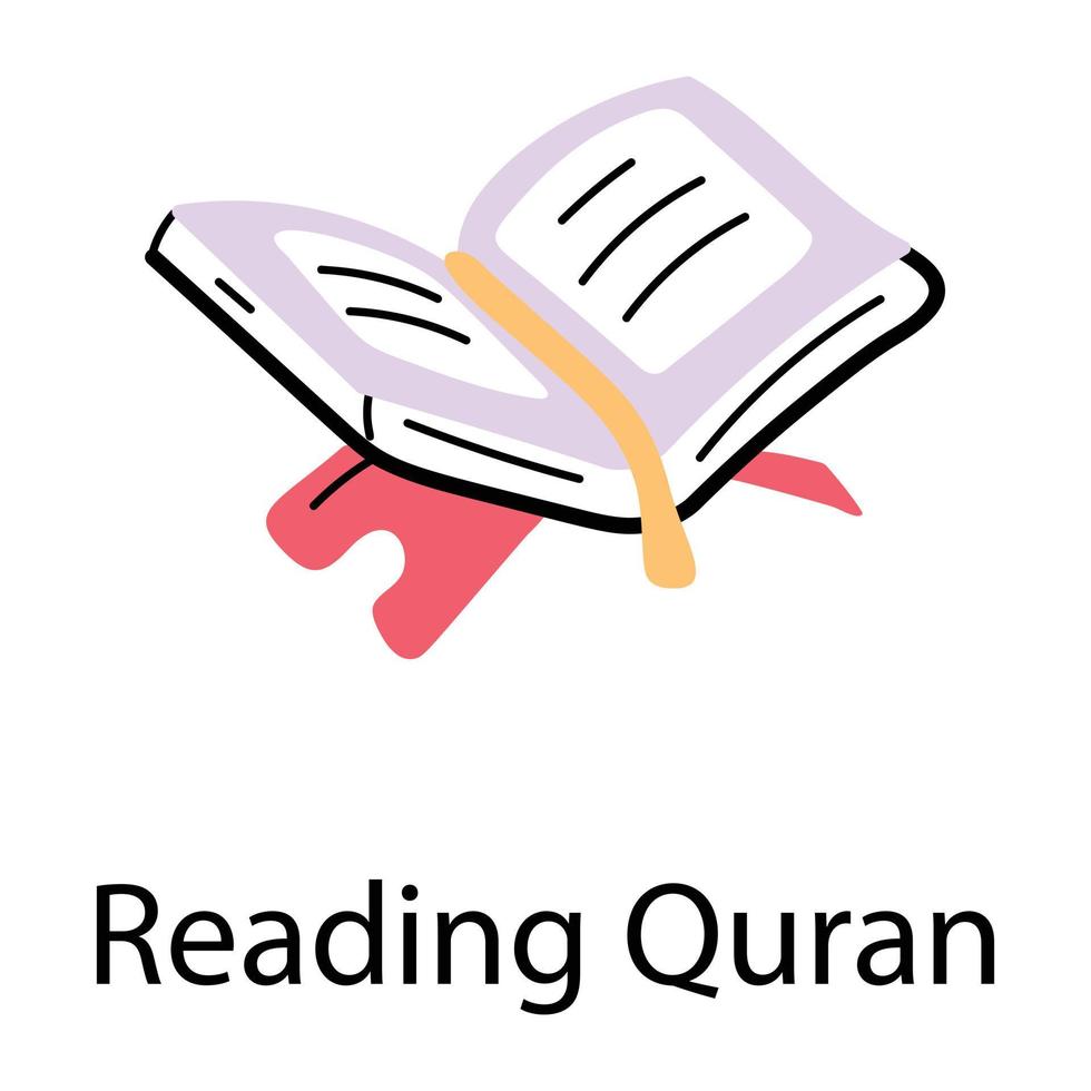 Trendy Reading Quran vector
