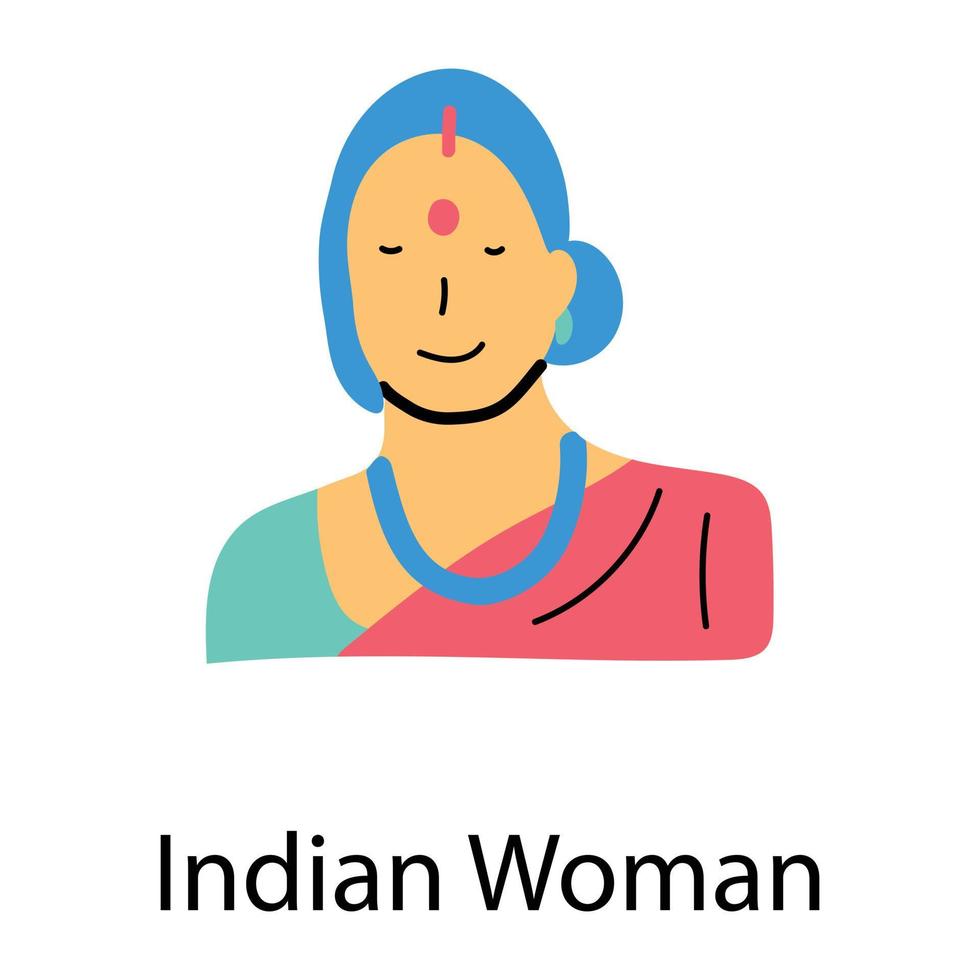 mujer india de moda vector