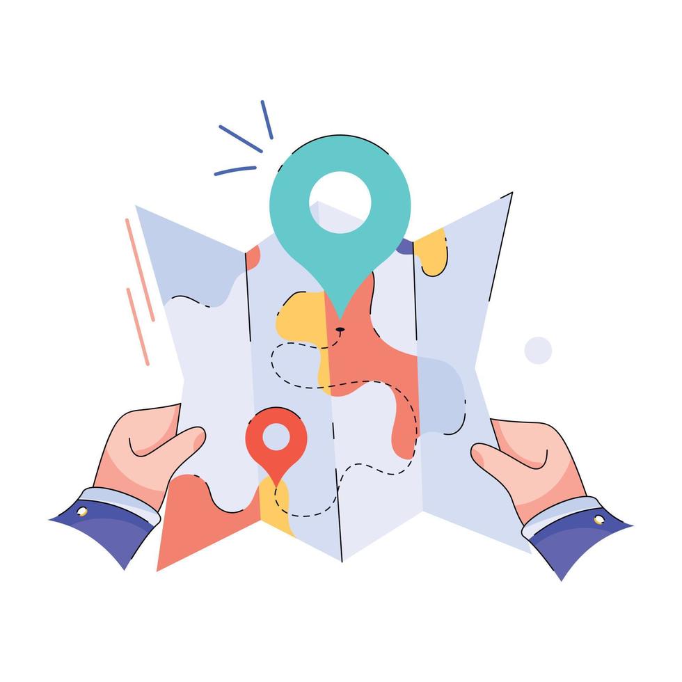 Trendy Map Tracking vector
