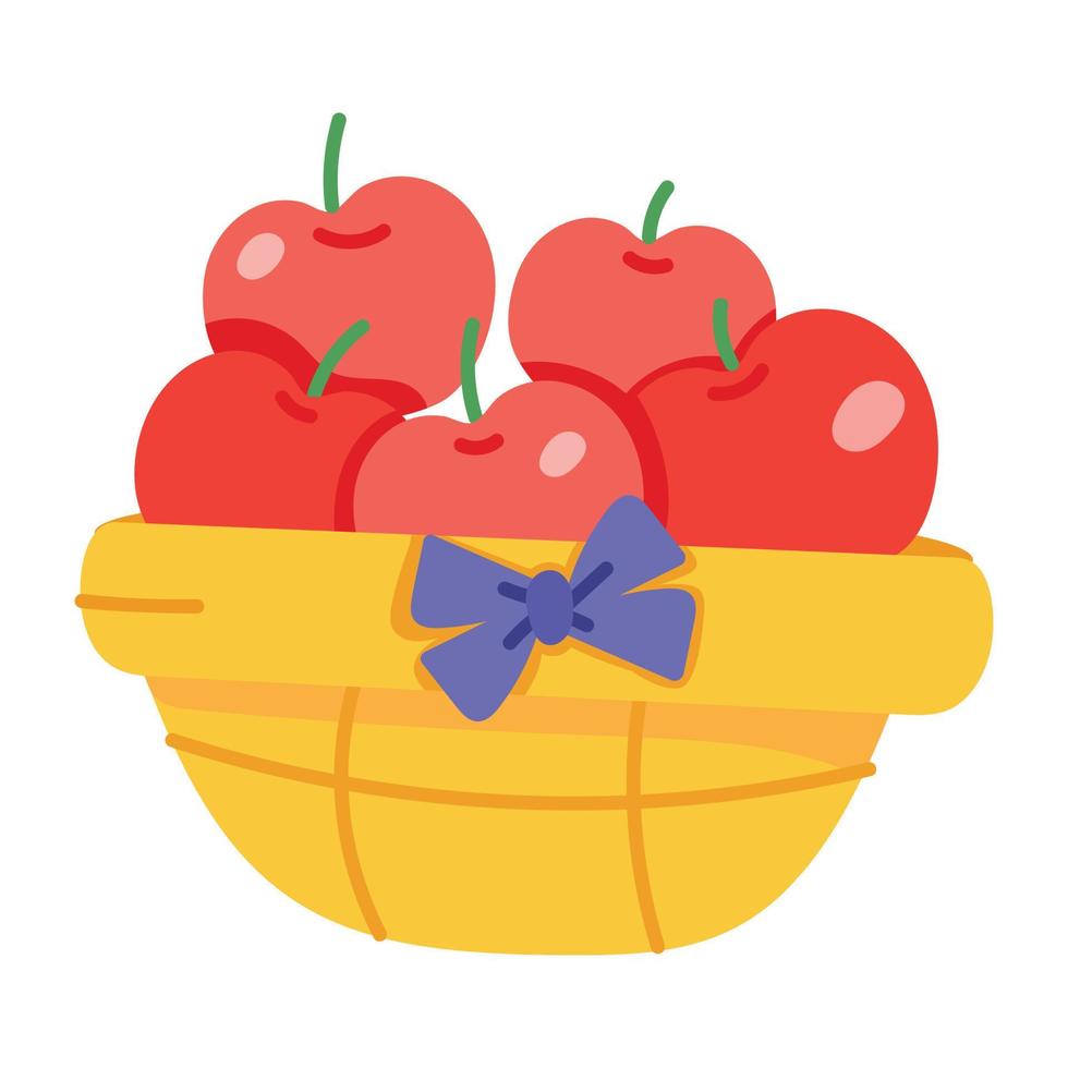 Trendy Apples Basket vector