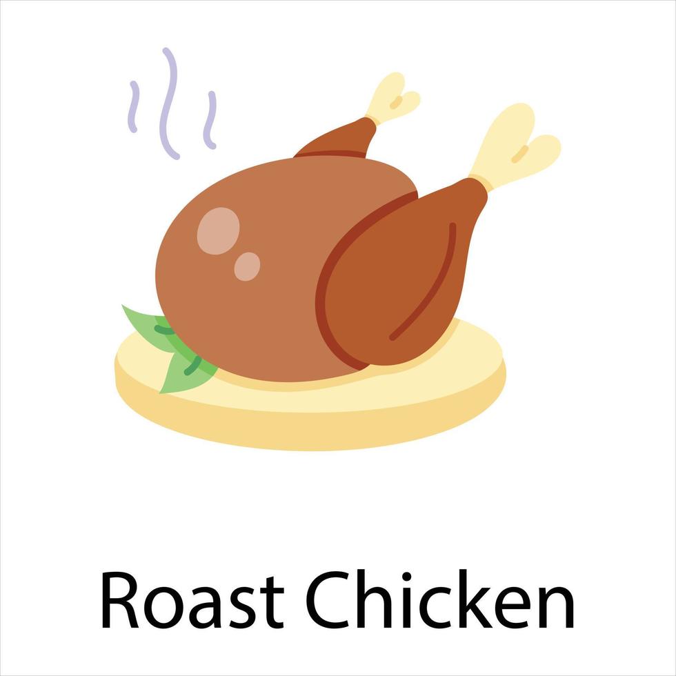Trendy Roast Chicken vector