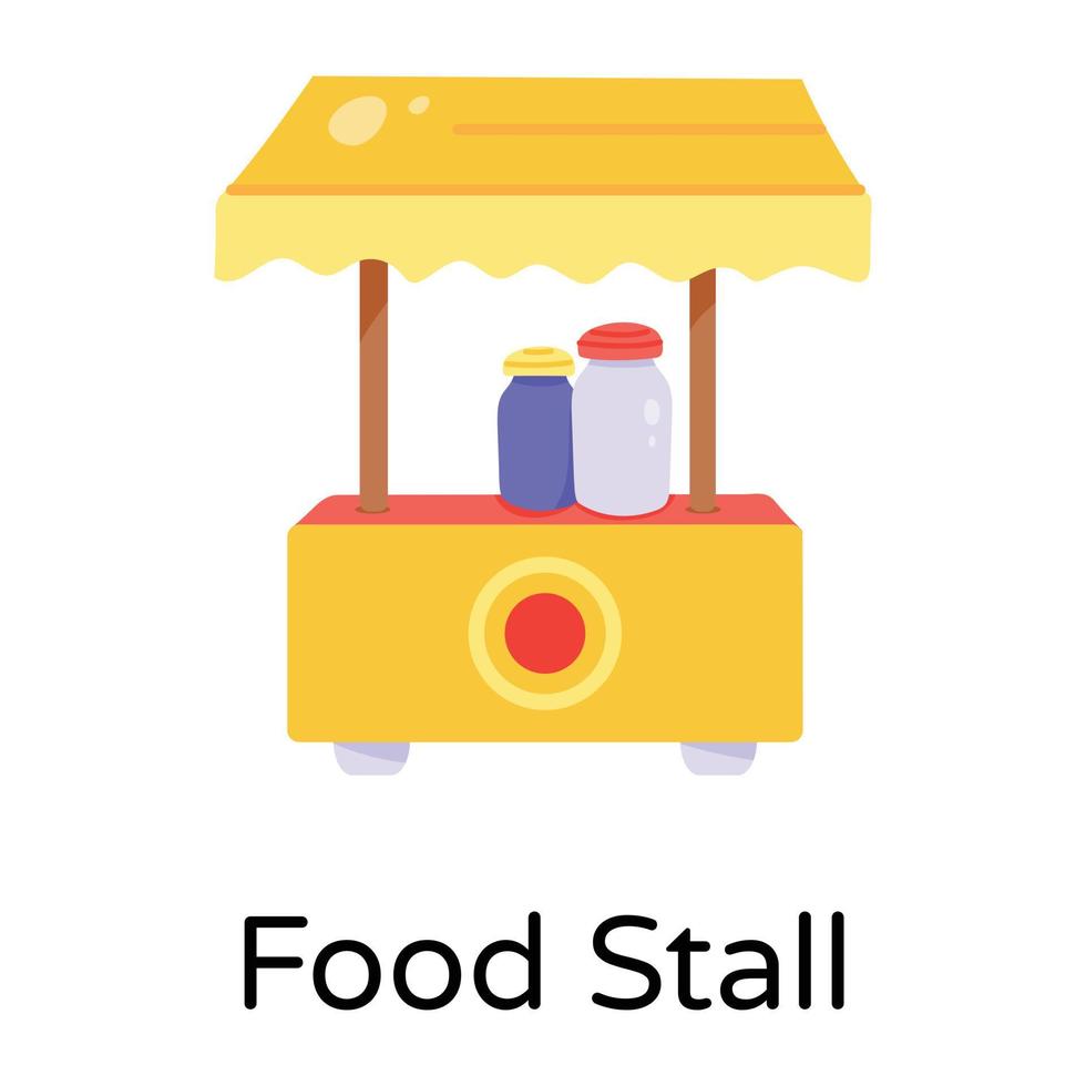 Trendy Food Stall vector