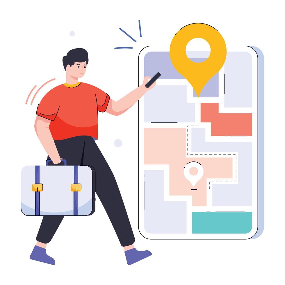 Trendy Mobile Tracking vector