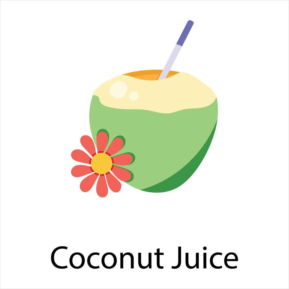 jugo de coco de moda vector