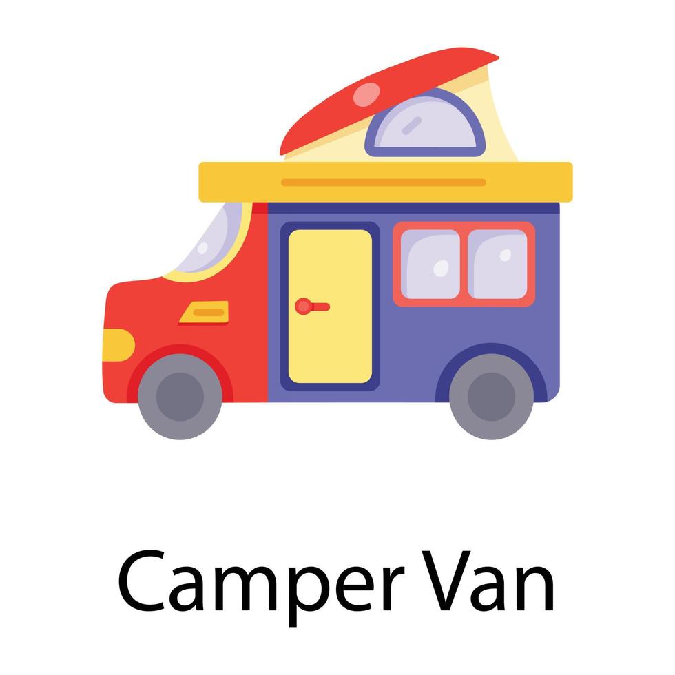 Trendy Camper Van vector