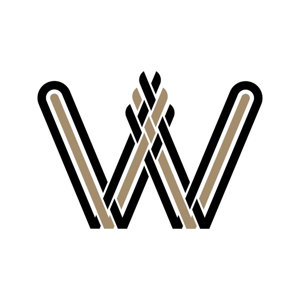 Letter W logo template. Modern elegant logotype. vector