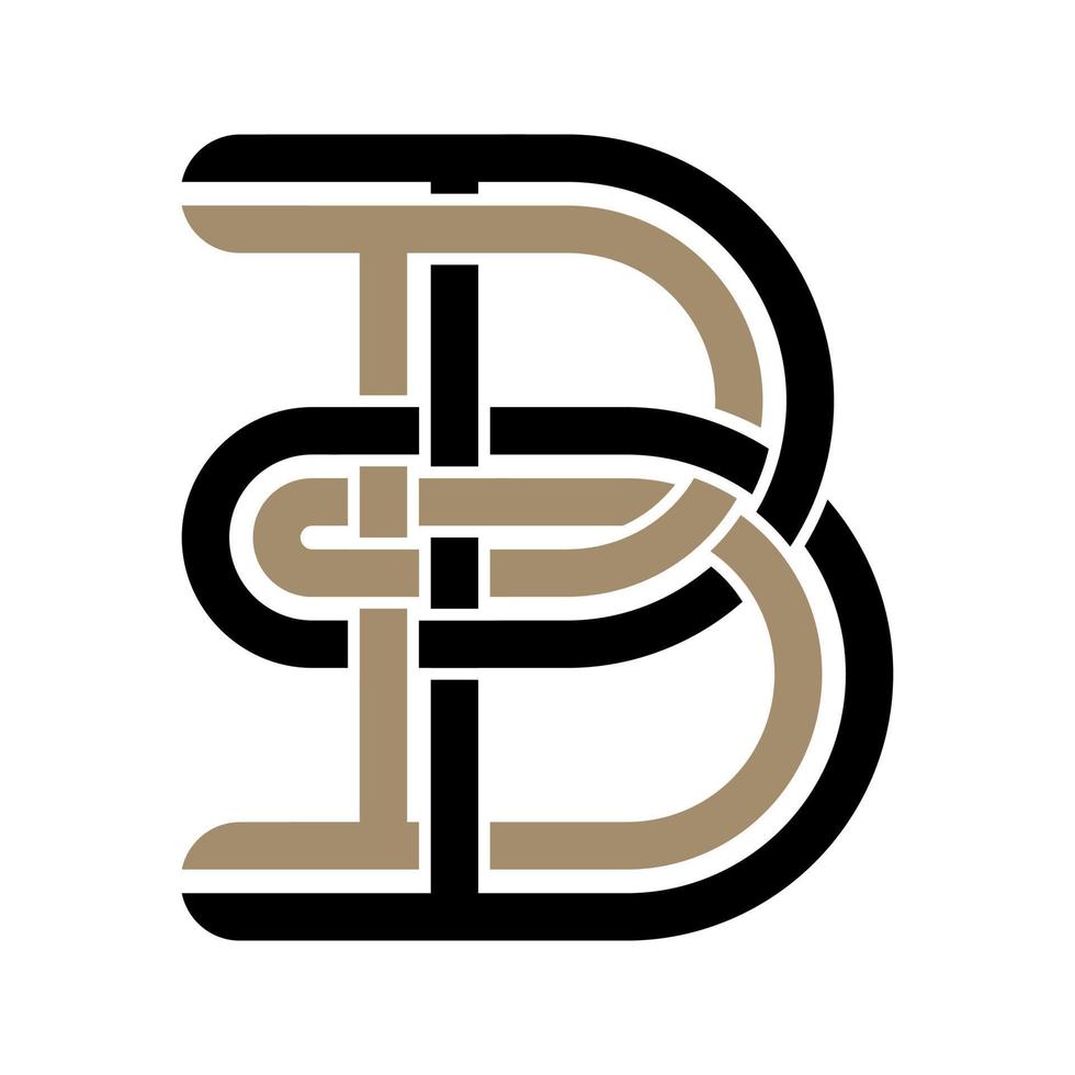 letra b mayúscula de las tiras blancas entrelazadas sobre un fondo negro. plantilla para emblema, logos y monogramas. vector