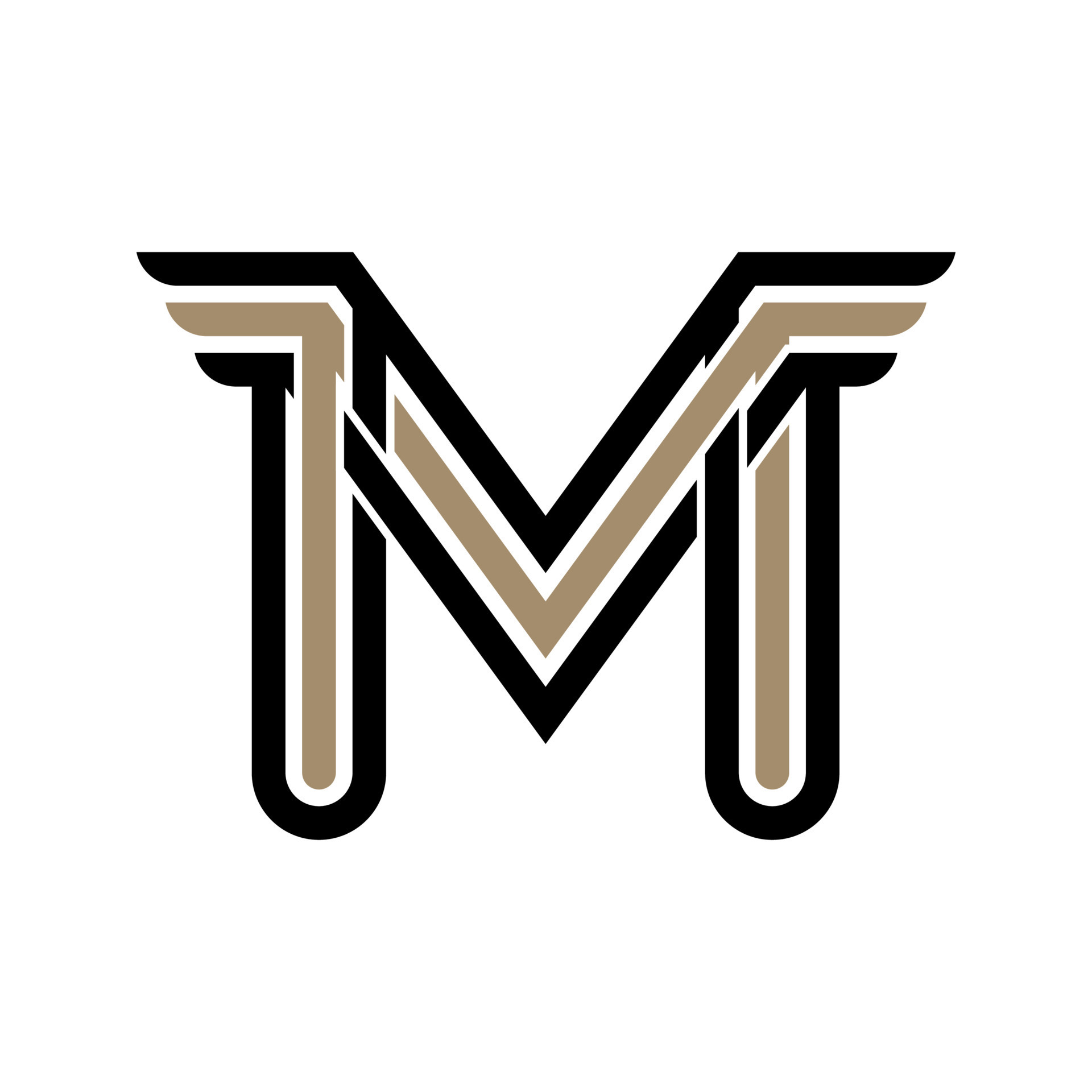 Letter M logo or MM initials two modern monogram symbol, mockup black and  white business card emblem. 17183376 Vector Art at Vecteezy