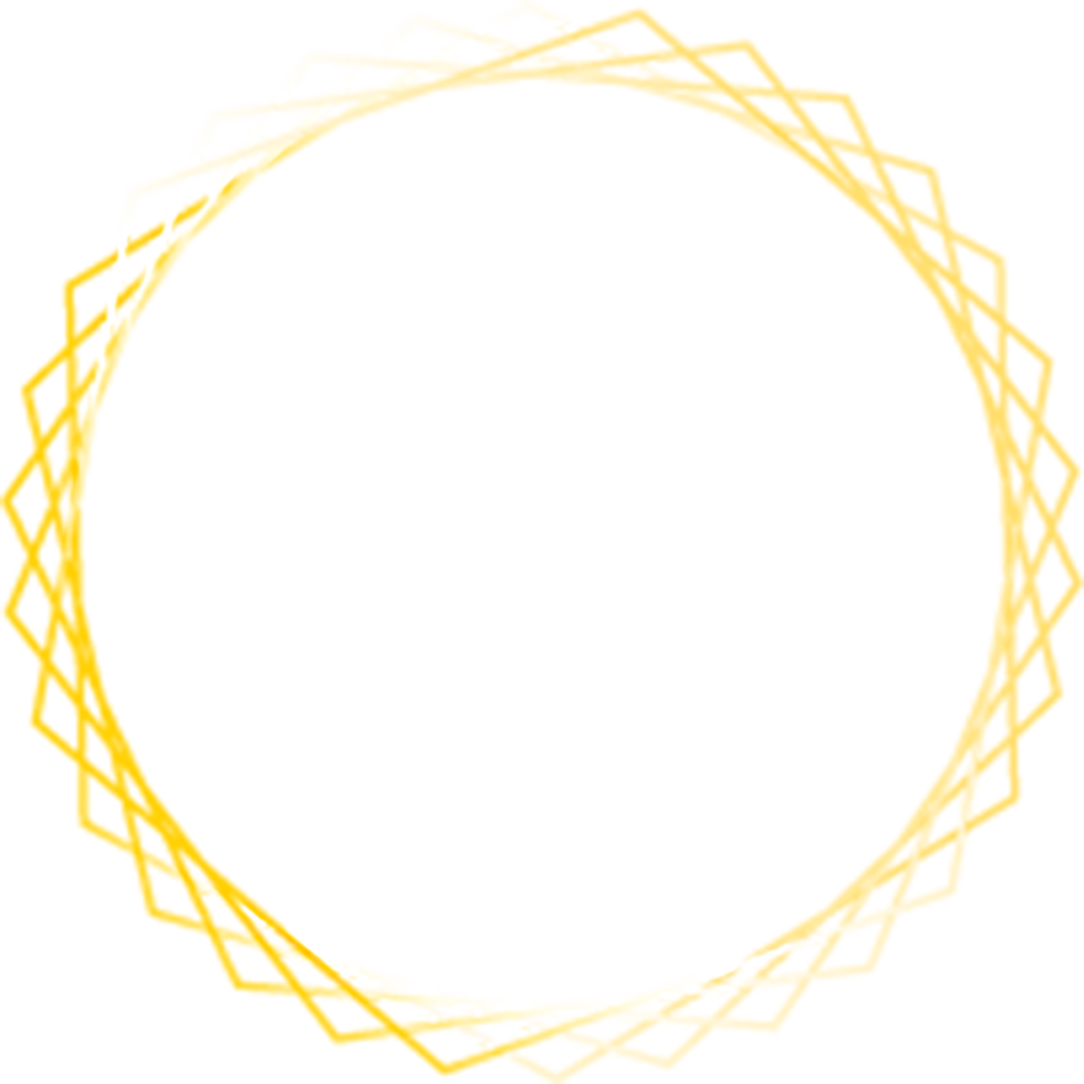 Gold glowing ellipse shape frames isolated on transparent background, shiny frame with watercolor effects png