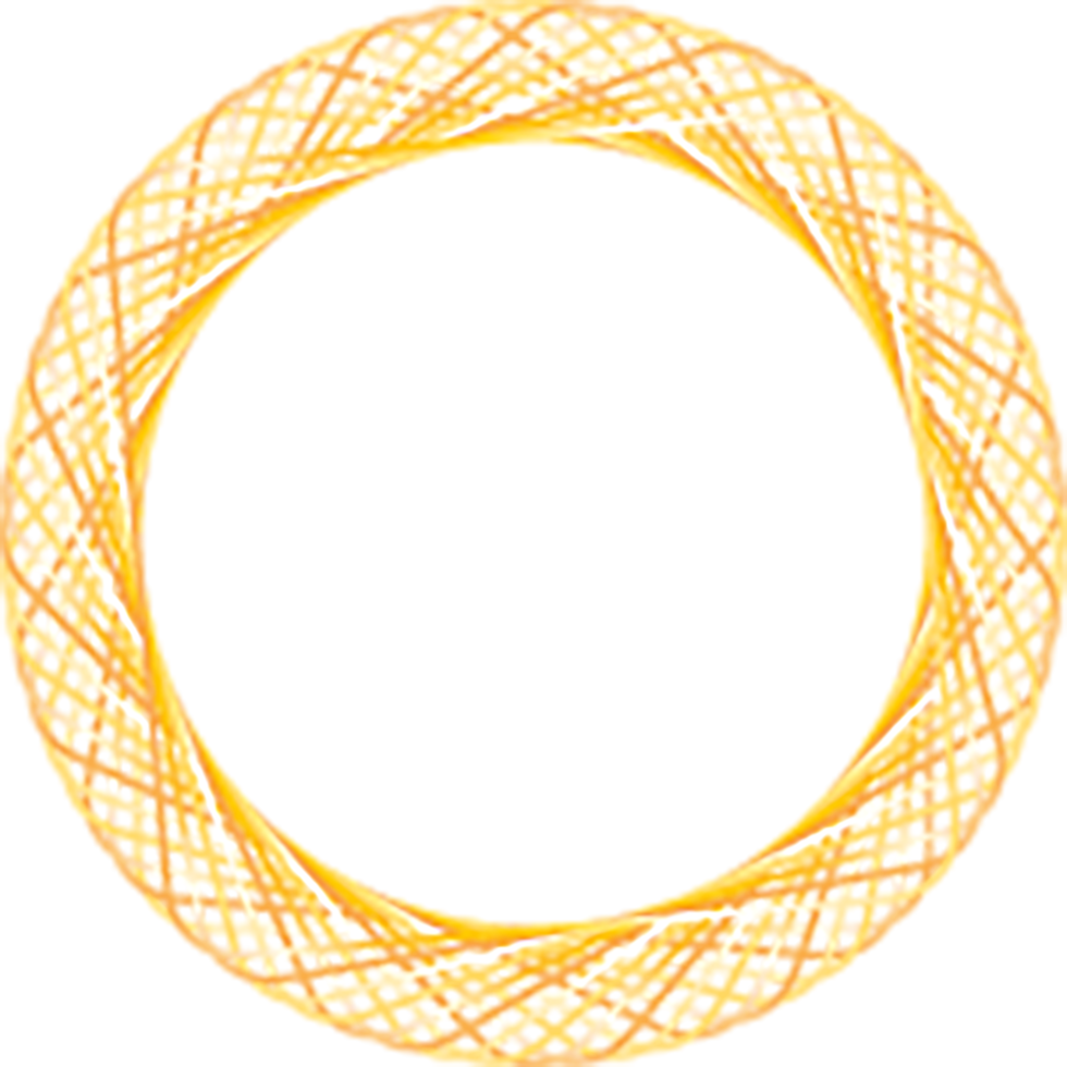 Gold glowing ellipse shape frames isolated on transparent background, shiny frame with watercolor effects png