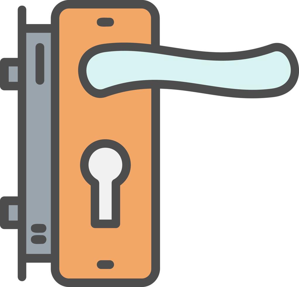 Door Handle and Lock Vector Icon