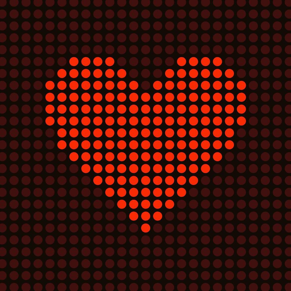 Red heart burns from balls. A vector illustration
