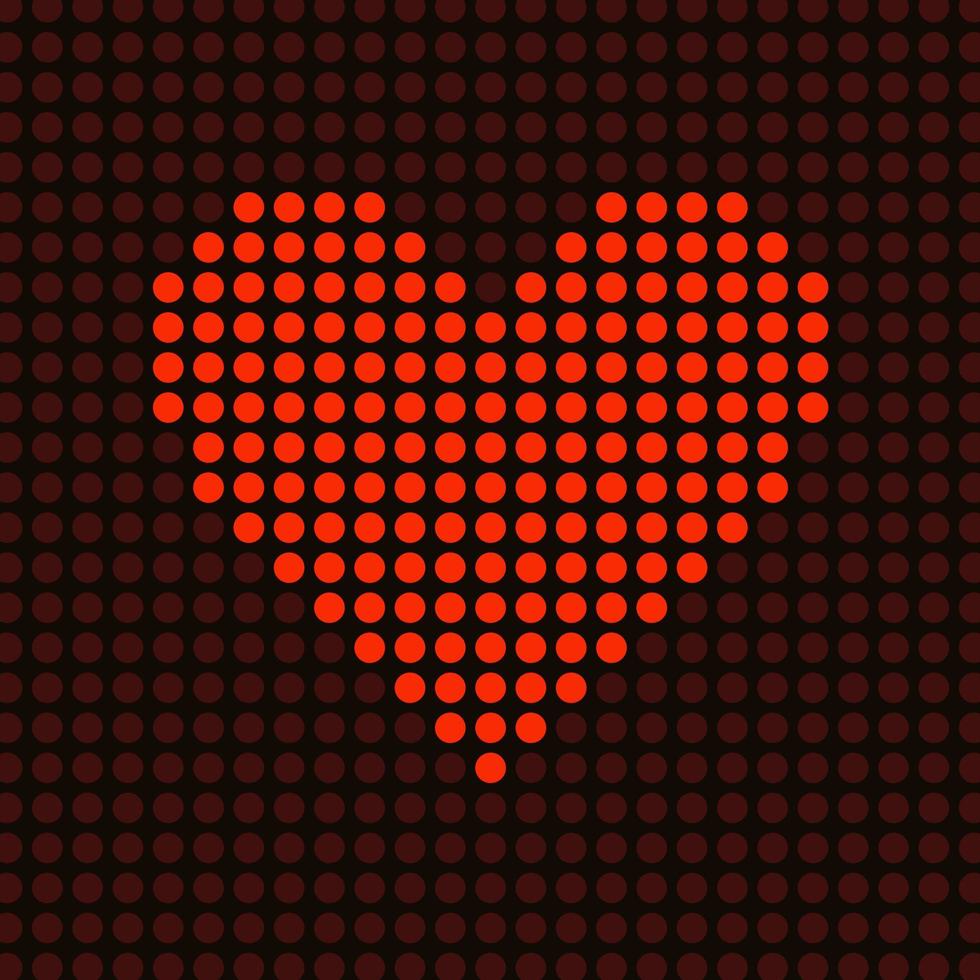 Red heart burns from balls. A vector illustration