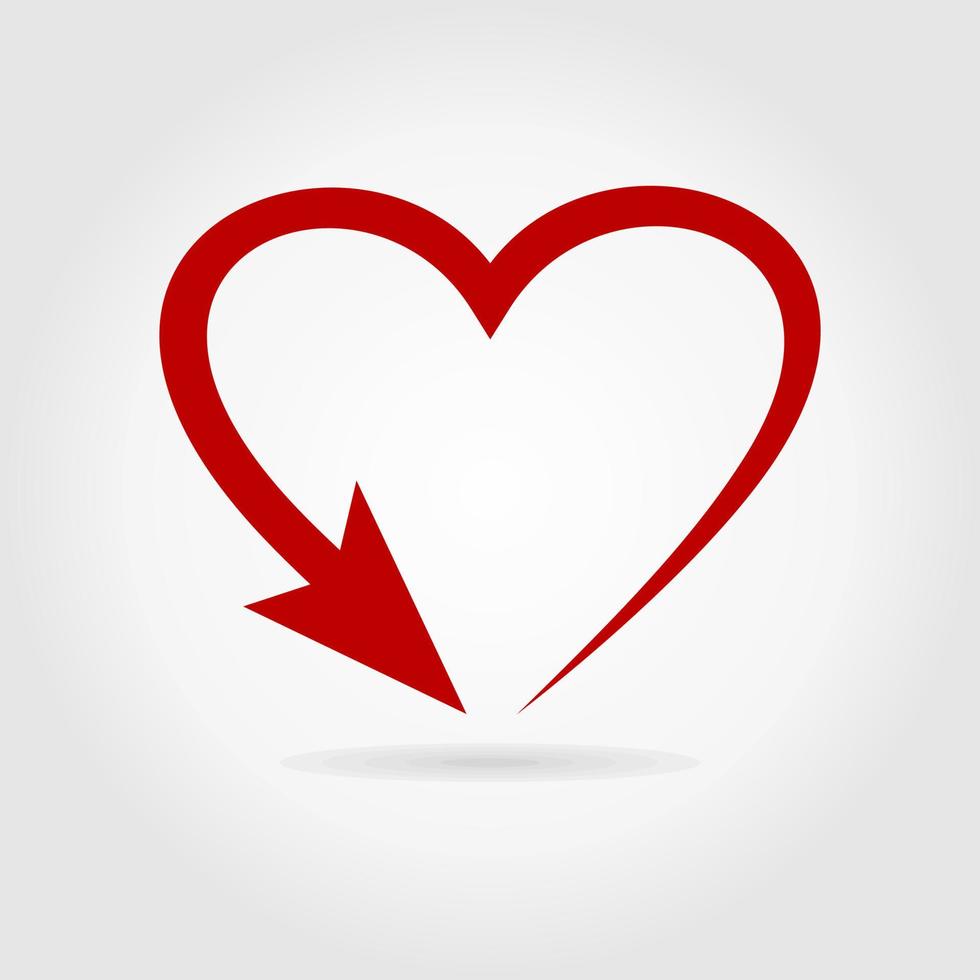 Arrow heart. A vector illustration